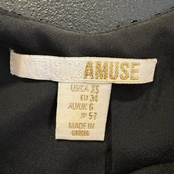 Amuse Society Black Sequined Camisole Top size XS Spaghetti Strap Sexy Sparkly - Picture 7 of 10